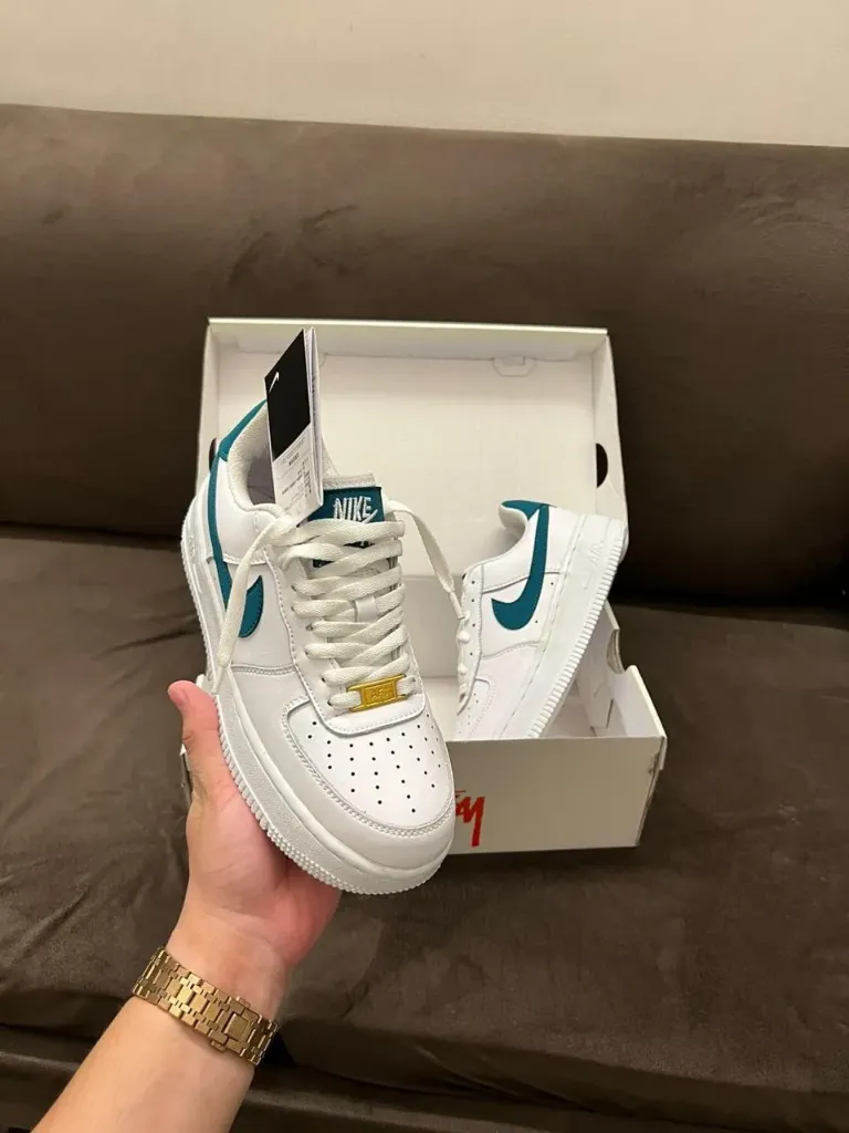 NIKE AIRFORCE ONE WHITE NAVY (36)