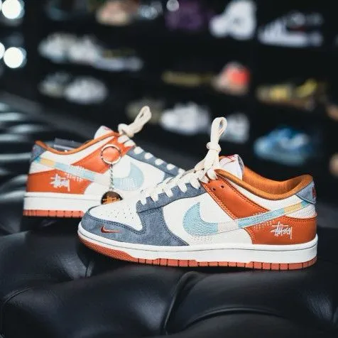 NIKE SB DUNK STUSSY GREY ORANGE (40)
