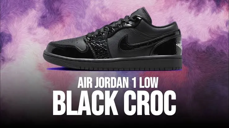 AIR JORDANS RETRO 1 LOW BLACK CROC (40)