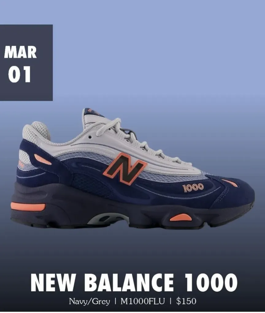 NEW BALANCE 1000 NAVY GREY (40)