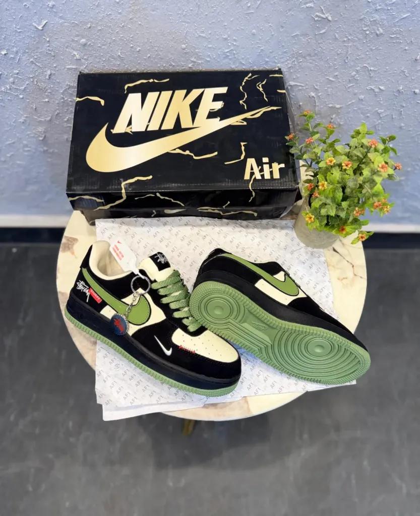 NIKE AIRFORCE CUSTOM STUSSY GREEN WHITE (40)