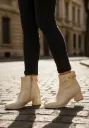 Women Zara Metallic Block Heels Boots