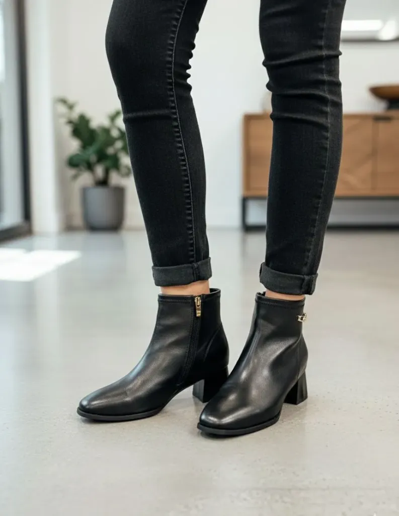 Women Zara Metallic Block Heels Boots (40)