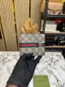 GUCCI GG SUPREME CANVAS BIFOLD WALLET WITH STRIPE (60223)