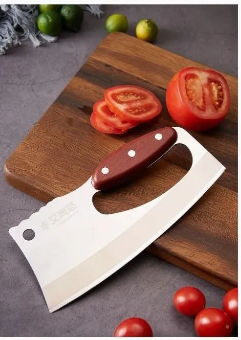 Japanese Premium Quality Knife Cleaver Cutting  Home Kitchen Restaurant Non Slip Triple Rivet Handle High Carbon Ultra Sharp Chef Knife For Meat or Vegetables Cutter