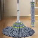 Microfiber Twist Mop with Stainless Steel Handle | Heavy Duty Floor Cleaning