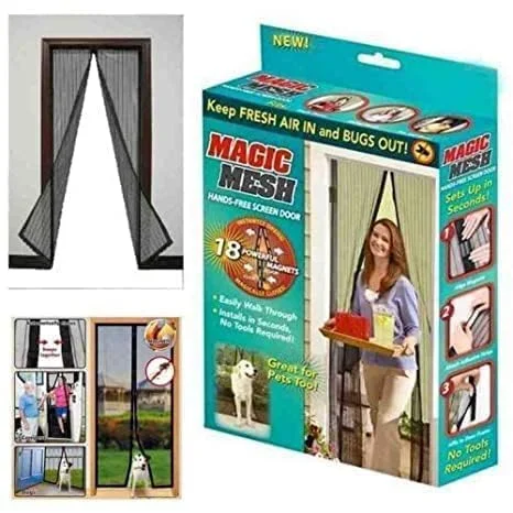 Magic Mesh Magnetic Mosquito Screen Door Net Curtain (205×100 CM)