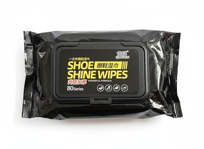 Shoe Wipes Shine & Cleaning, 80 Wipes Portable Cleaning Wipes for Sneakers and Leather Shoes