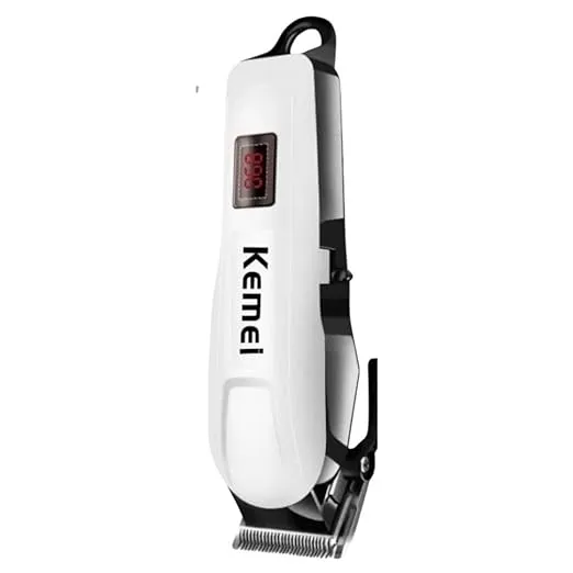 Kemei KM - 809A PROFESSIONAL TRIMMER with 240min Runtime. Trimmer 120 min Runtime 4 Length Settings  (White)