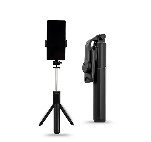 3-in-1 Portable Q07 Height-Adjustable Selfie Stick Tripod with Wireless Controller | Stable Tripod Mode & 3 Feet Full Extension (Without Light)