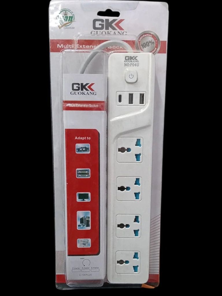 [multi-extension-socket-250v] GKK Multi Extension Socket 250V {4 plug}
