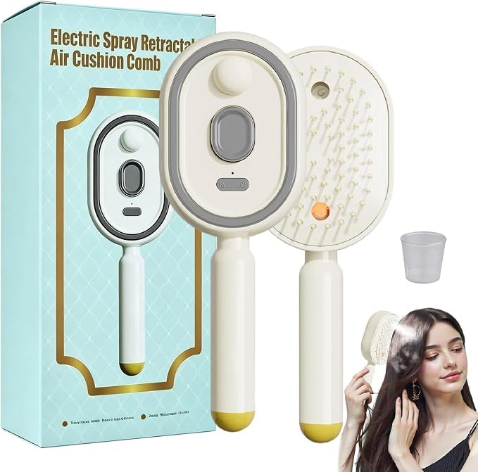 Electric Spray Retractable Air Cushion Comb with Mist Function