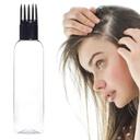 Hair Oil Applicator Bottle with Comb Nozzle 100ml Transparent Refillable Leak-Proof Hair Root Comb Bottle (pack of 2)