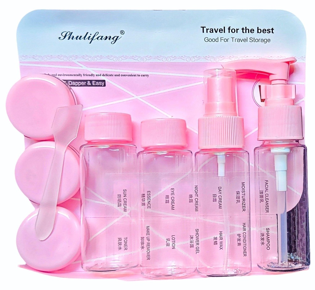 Girls Travel Organizer/Girls Travel Smart Bottle Set Plastic Cosmetic Toiletries Liquid Contain/Travelers Storage Boxers Leak Proof Portable Travel Accessories