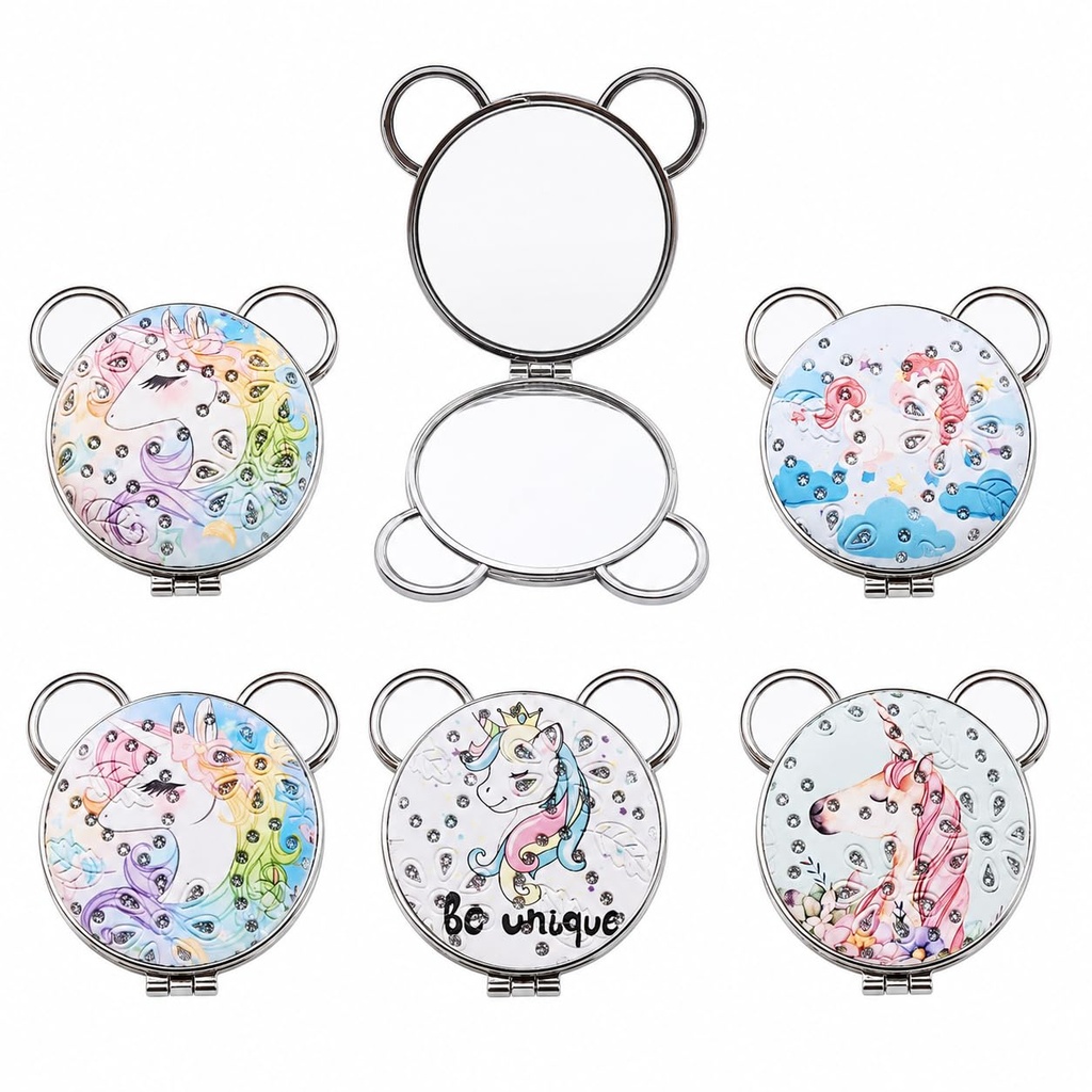 [ckmr630-small-mirror-for-women-decorative-crafted-multicolor-decorative-pocket-mirror-with-handle-compact-makeup-mirror-for-women] Small Mirror for Women, Decorative Crafted Multicolor Decorative Pocket Mirror with Handle, Compact Makeup Mirror for Women