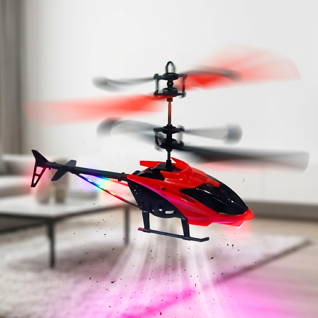 1545 Remote Control Helicopter for Kids - Rechargeable 2-Channel RC Flying Toy with LED Lights & Gyro, Indoor Flying Drone Helicopter, USB Charging