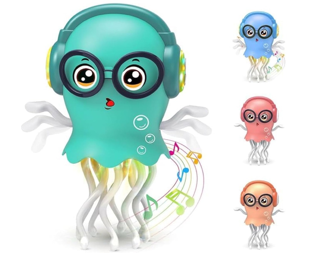 20556 Dancing Jellyfish Toy with Light Up Musical Features and 360 Degree Rotating Tentacles | Automatic Moving Cartoon Jelly Fish Toy for Kids Boys Girls (Multicolor)