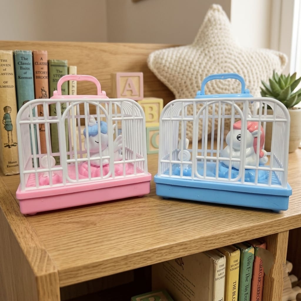 [Portable-unicorn-cage-toy-for-kids-cute-mini-unicorn-playset-with-music-battery-operated-carry-handle-gift-for-girls-boys-random-color] 20762 Portable Unicorn Cage Toy for Kids, Cute Mini Unicorn Playset with Music Battery Operated Carry Handle, Gift for Girls & Boys {Random Color}