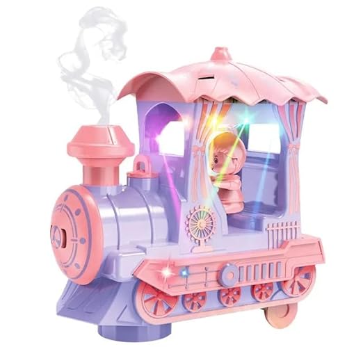 [Musical-train-toy-spray-steam-train-vehicle-toy-for-kids-boys-girls-with-music-light-and-bump-go-mode-lights-sound] GC169-163 Musical Smoke Train Toy | Spray Steam Train Vehicle Toy for Kids| Boys| Girls with Music, Light and Bump & Go Mode | Lights & Sound