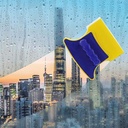 Magnetic Window Cleaner Double-Side Glazed Square Two Sided Glass Cleaner Wiper with 2 Extra Cleaning Cotton