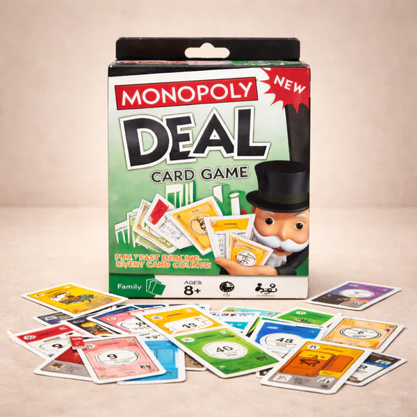 Deal Card Game for Kids and Family, Monopoly Playing Card Game, Travel Card Game