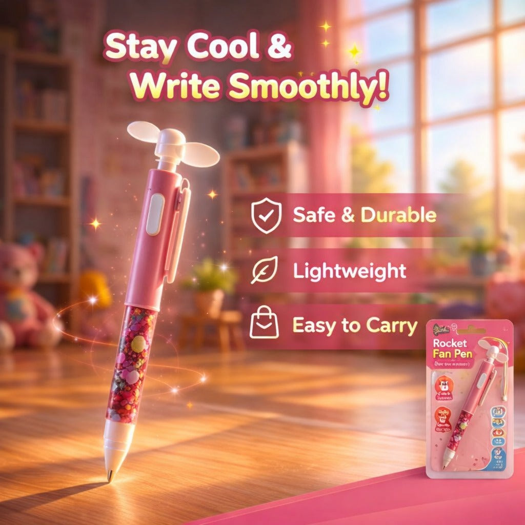 [6690-2-in-1-creative-handheld-mini-pocket-size-fan-with-smooth-writing-ballpoint-pen-random-design] 2 in 1 Creative Handheld Mini Pocket Size Fan With Smooth Writing Ballpoint Pen {Random Design}