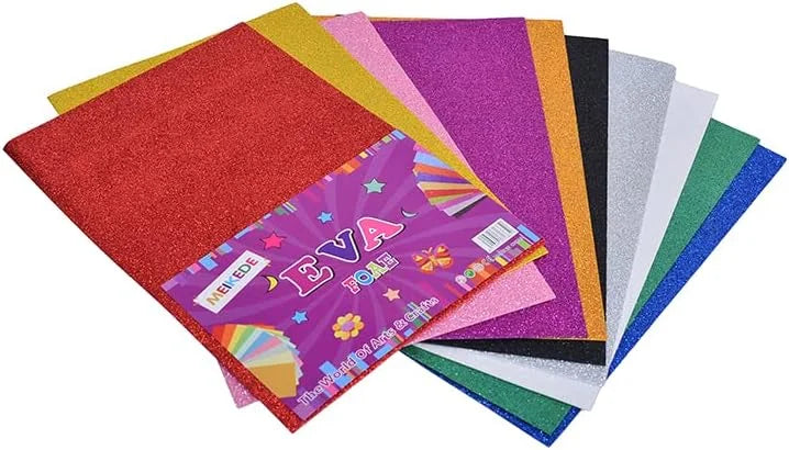 [1193-1-pkt-10-sheets-glitter-eva-foam-a4-sticky-sheet] ( 1 Pkt-10 Sheets) Glitter Eva Foam A4 Sticky Sheet