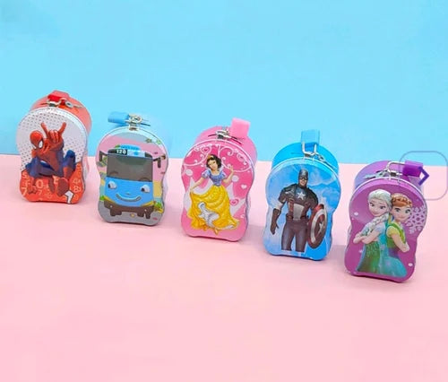 [hbc-p-40-small-money-bank-box-with-lock-key-random-designs] Small Money Bank Box With Lock & Key - Random Designs