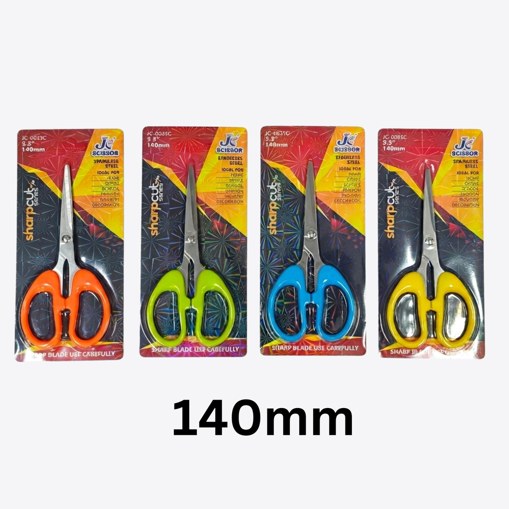 [jc-003sc-140-mm-sharp-cut-series-scissors-random-color] 140 MM {Pack of 12} Sharp Cut Series Scissors {Random Color}