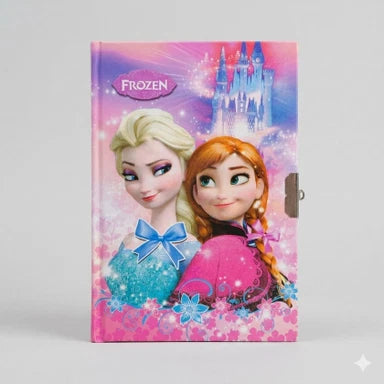 Disney Characters  Frozen 2 -personal dairy , Secret Journal with Lock & Key Arabic Hard Cover 100 pages {Random cartoon}