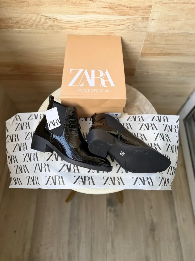 ZARA CROCO T CHELSEA BOOTS (40)