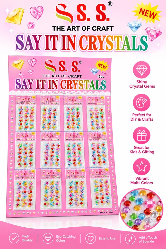 (pack of 12) Colorful Crystal Gems for DIY Crafts  Gifts for kids