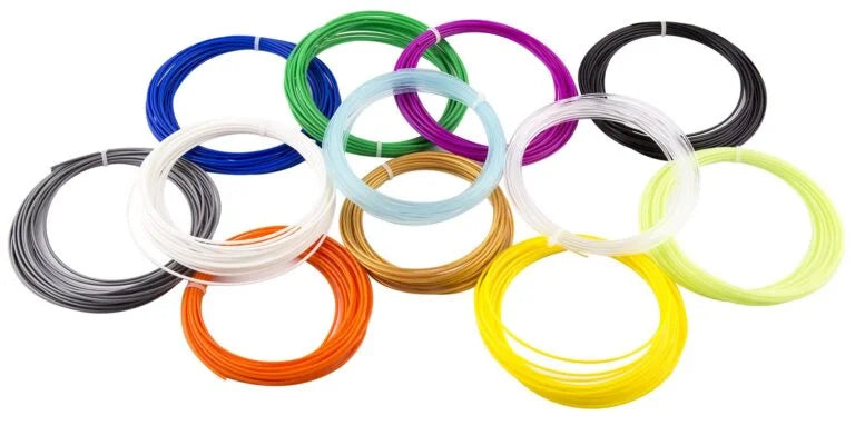 Multicolored PLA Filament Refills-1.75mm Thick- 5 Meter Length of Each Color for 3D Pen & Printer (10 Pcs)
