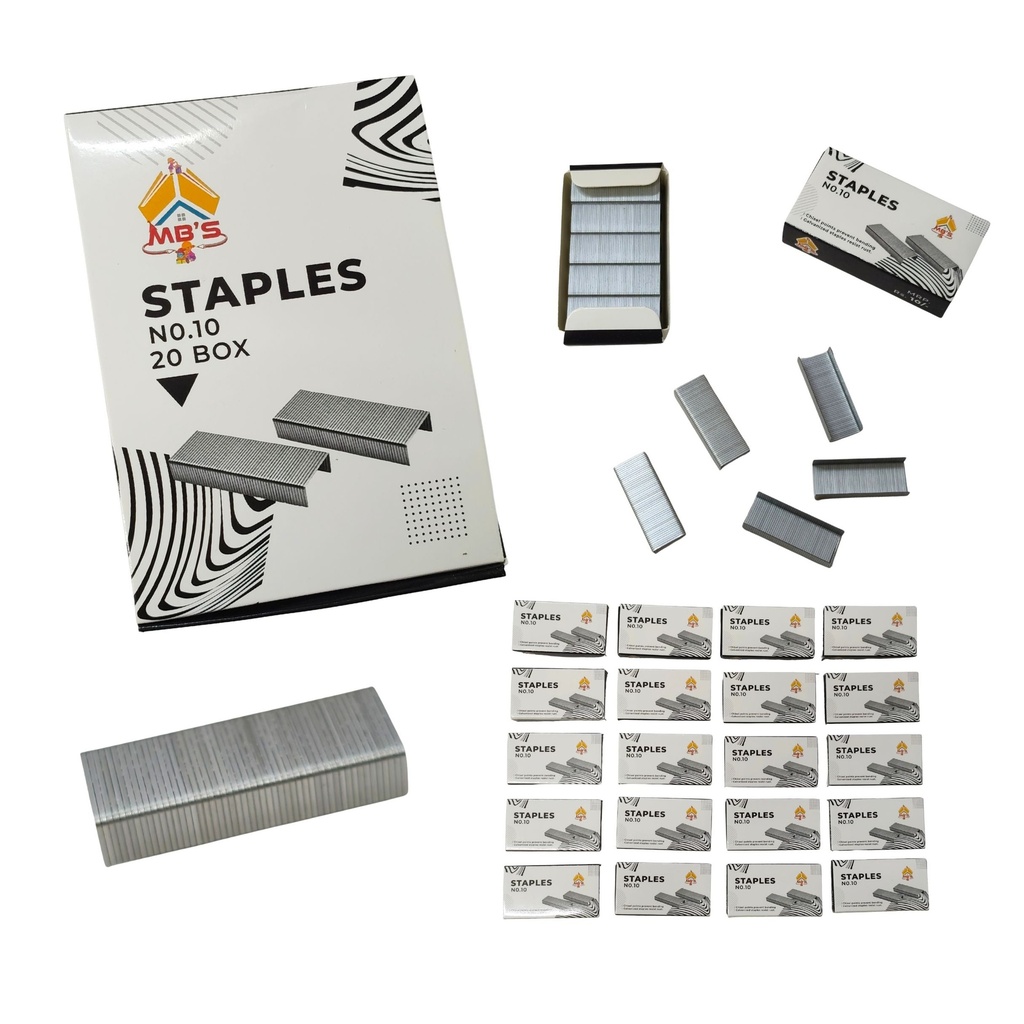 {1 Box 20 Packet} Standard Fit Staples, Silver or Gray, Office & School Stationary Supplies