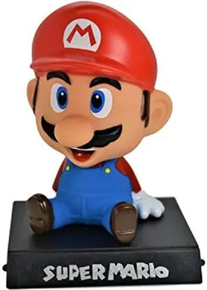 Super Hero Action Figure Limited Edition Bobblehead with Mobile Holder for Car Dashboard, Office Desk & Study Table- (Super Mario)