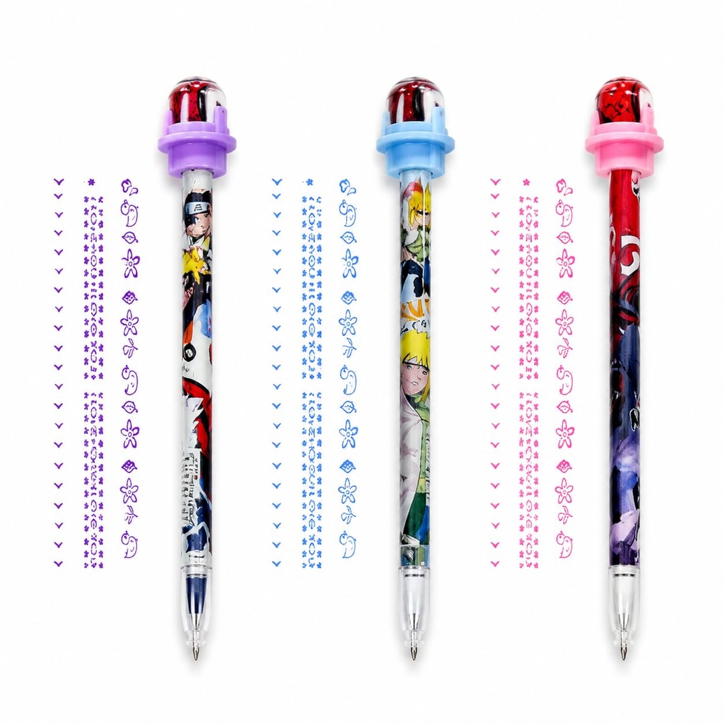 [pack of 12] Roller Stamp Gel Pen for Kids, Creative Pattern Printing, DIY Journal and Scrapbook, School Stationery